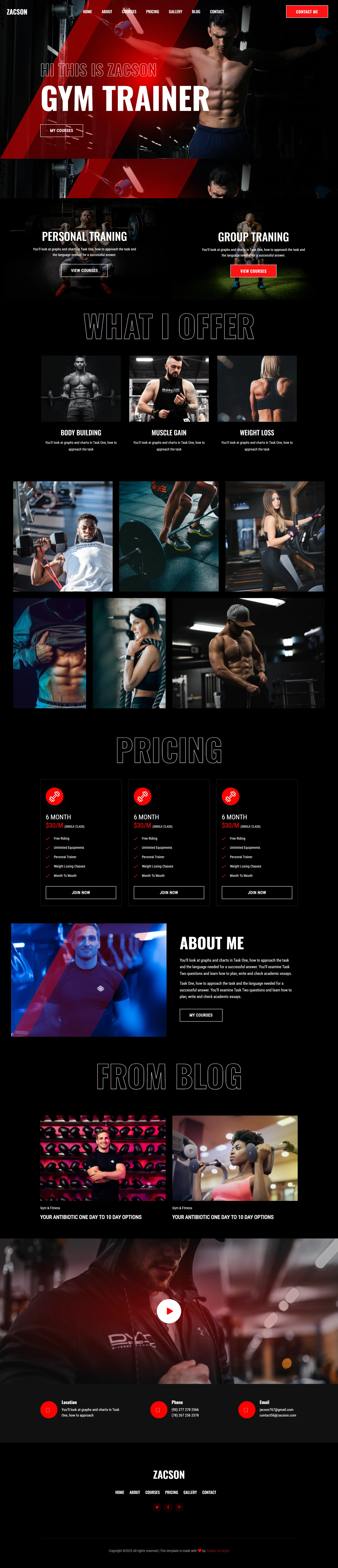 gym Project Website